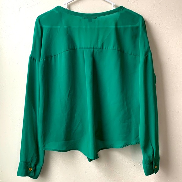 Papaya Sheer Kelly Green Blouse - Picture 4 of 8